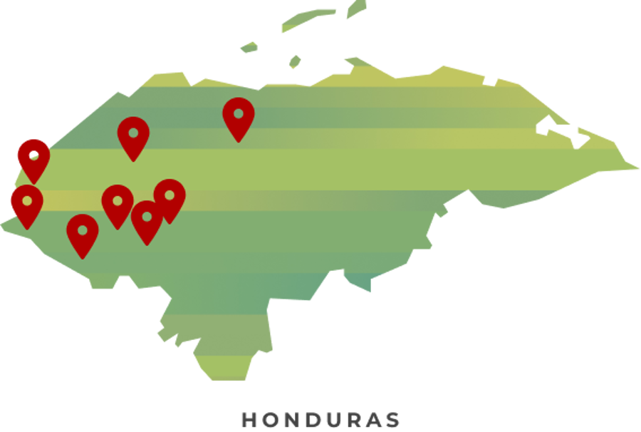Honduras kort